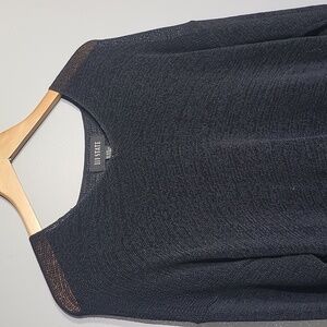 111 State Oversized Sheer Black Knit Tunic Top